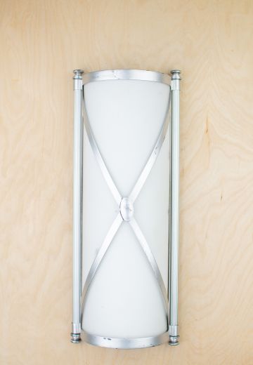 "Cris Cross" Nickel & Glass Wall Sconce