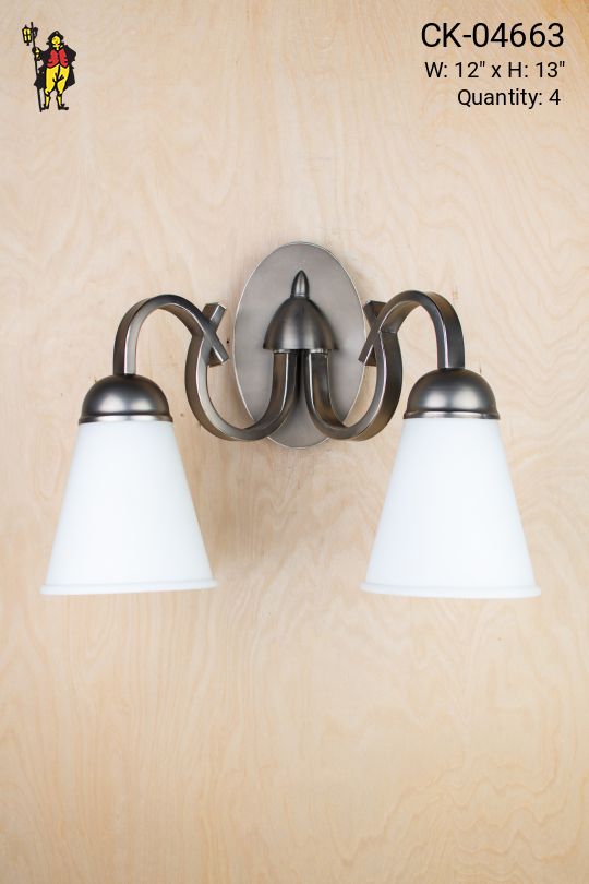 Nickel Two Light Wall Sconce