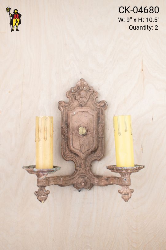Two Candle Gothic Wall Sconce