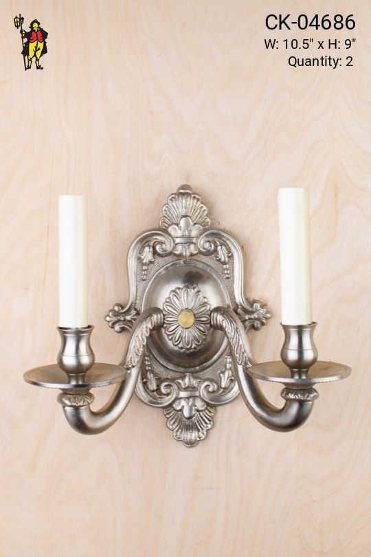 Nickel Two Candle Wall Sconce