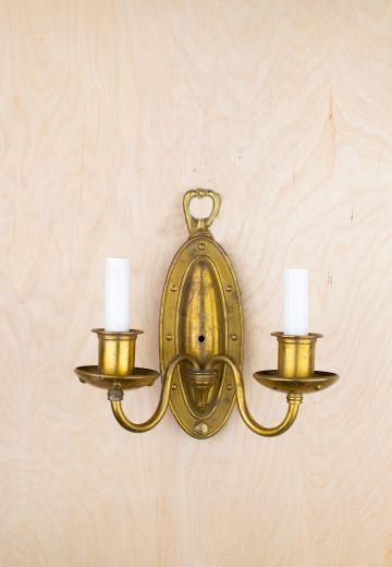 Brass Two Candle Wall Sconce
