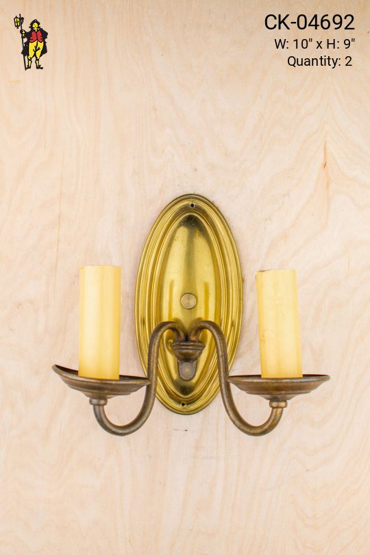 Two Candle Brass Wall Sconce