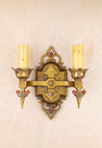 Gothic Two Candle Wall Sconce
