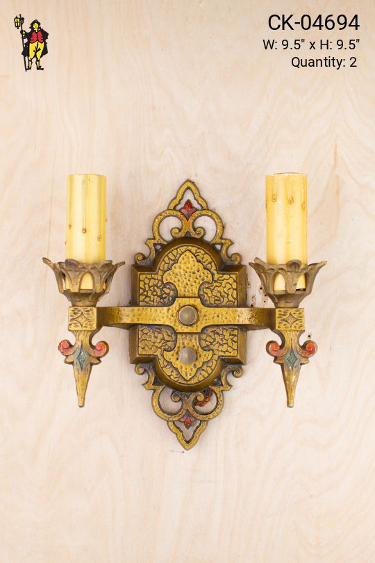 Gothic Two Candle Wall Sconce
