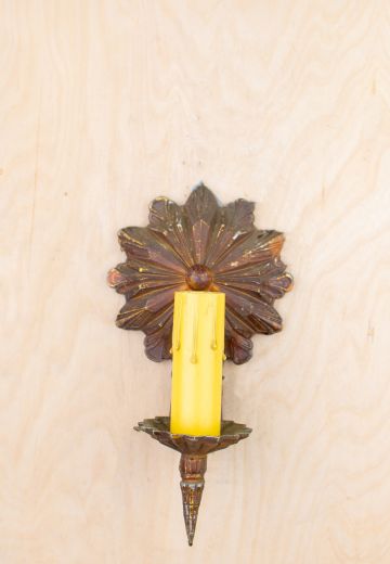 Single Candle Distressed Wall Sconce