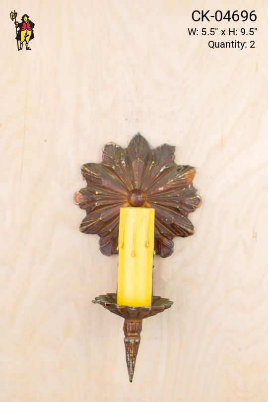 Single Candle Distressed Wall Sconce