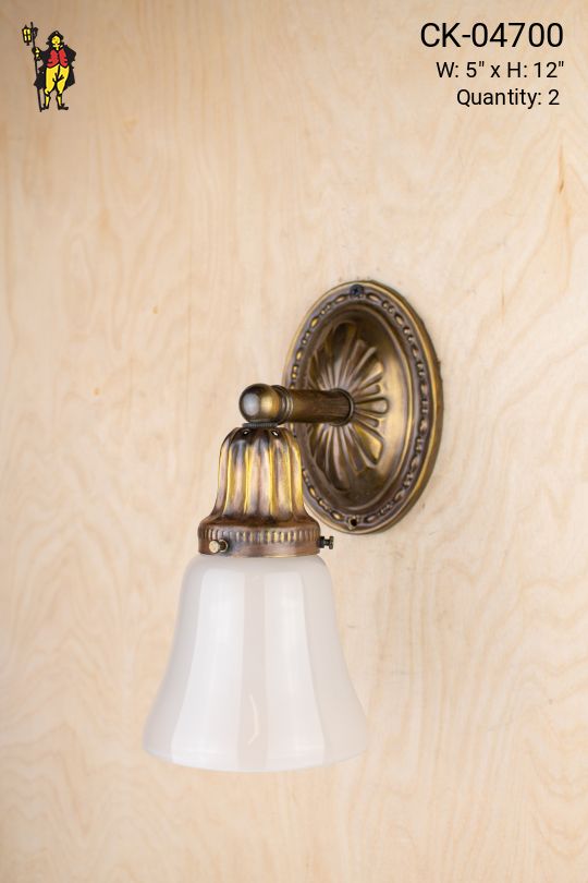 Distressed One Light Brass Wall Sconce (Aged/Painted)