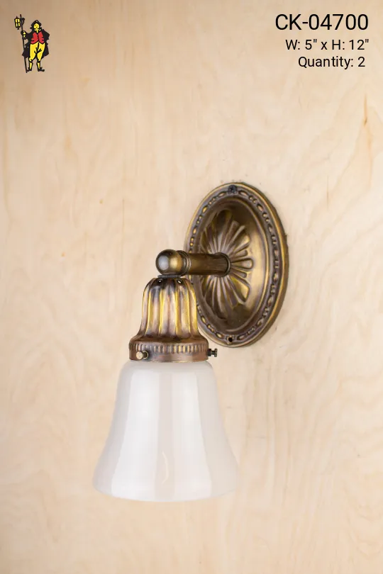 Distressed One Light Brass Wall Sconce (Aged/Painted)
