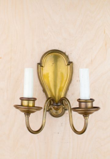 Two Candle Brass Wall Sconce