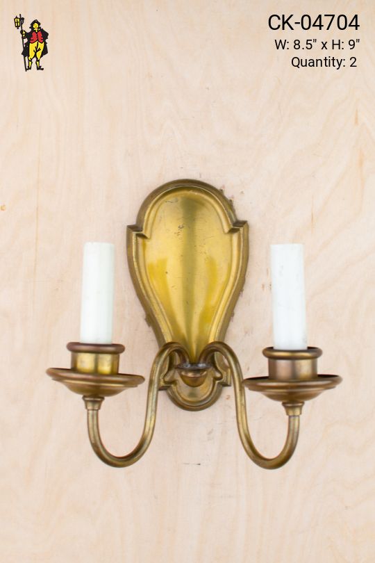 Two Candle Brass Wall Sconce