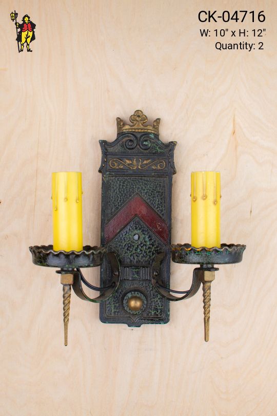 Gothic Two Candle Wall Sconce
