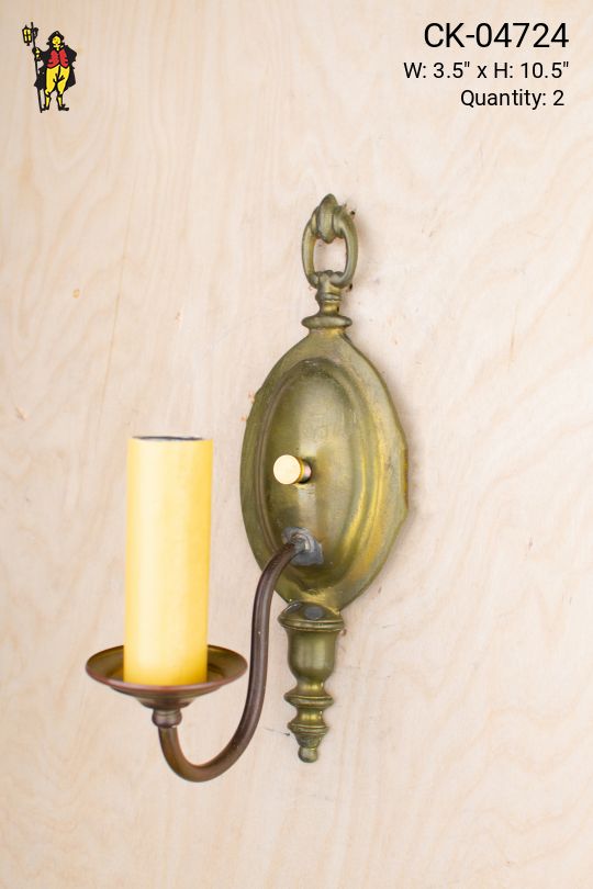 Single Candle Brass Wall Sconce
