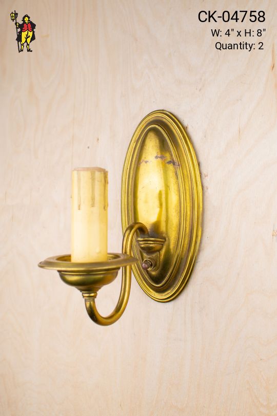 Traditional Brass Single Candle Wall Sconce