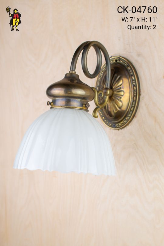 Bronze Deco Curved Arm Wall Sconce