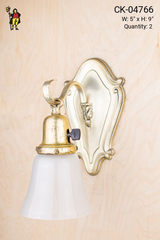 Distressed Polished Brass Single Light Wall Sconce