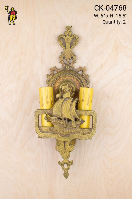 Two Candle Boat Wall Sconce
