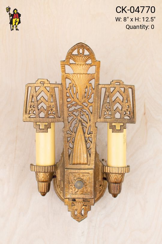 Gothic Two Candle Wall Sconce