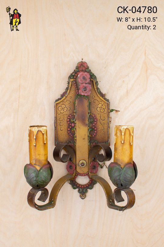 Gothic Two Drip Candle Wall Sconce