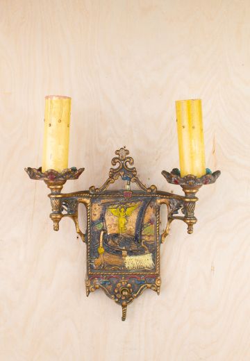 Gothic Two Candle Wall Sconce