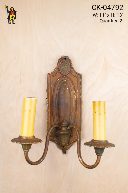 Distressed Deco Twp Candle Wall Sconce