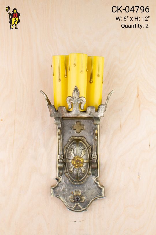 Gothic Three Candle Wall Sconce