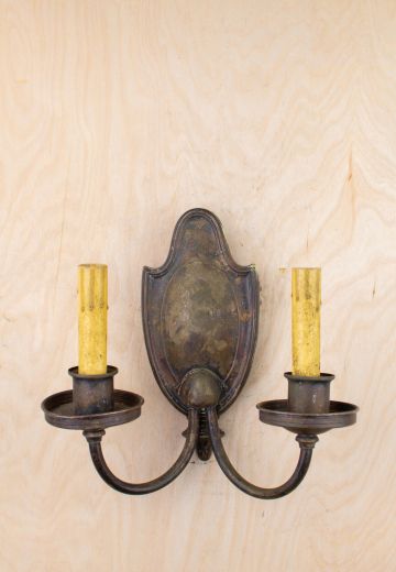 Two Candle Distressed Deco Wall Scone