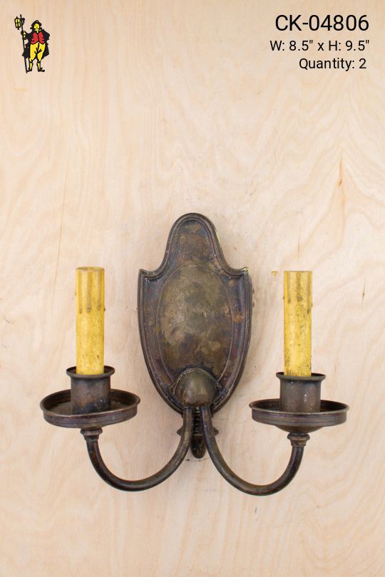 Two Candle Distressed Deco Wall Scone