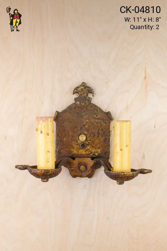 Two Candle Gothic Wall Sconce