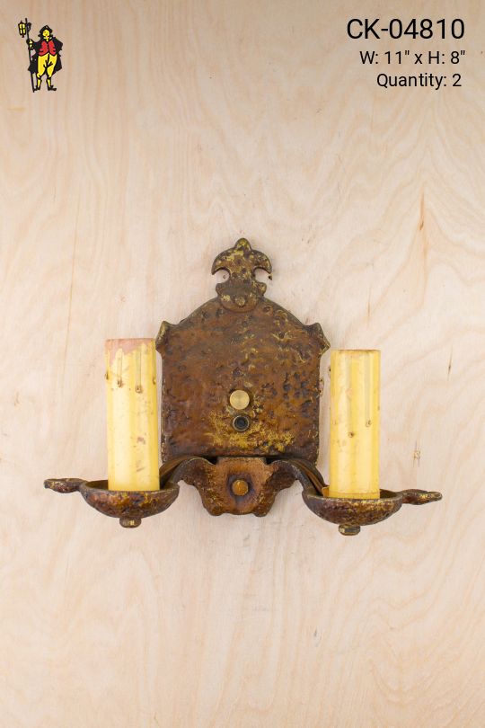 Two Candle Gothic Wall Sconce