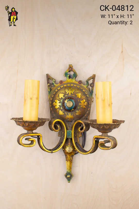 Gothic Two Candle Wall Sconce