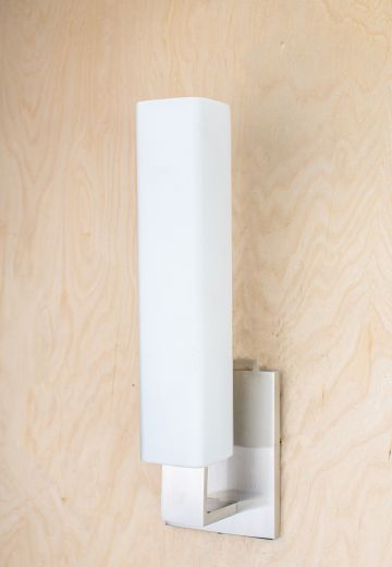 Silver Wall Sconce w/Frosted Glass Shade