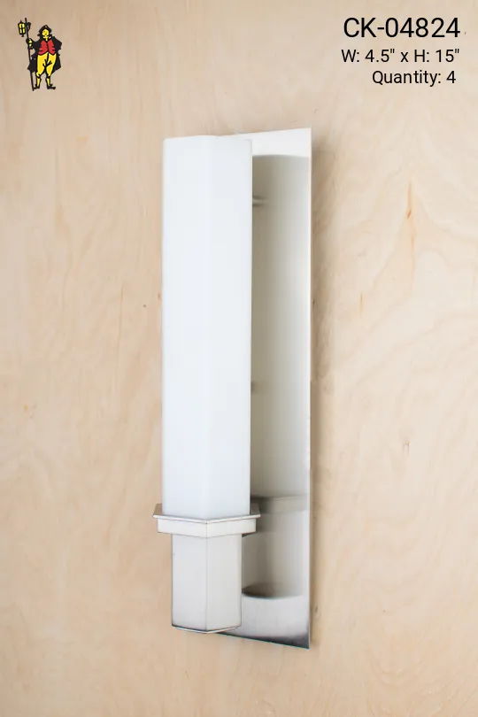 Modern Silver Wall Sconce w/Frosted Glass Cylinder Shade