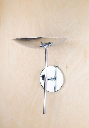 Mid-Century Polished Silver Wall Sconce