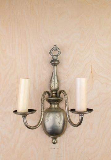 Two Candle Distressed Wall Sconce