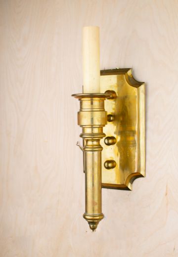 Art Deco Polished Brass Wall Sconce