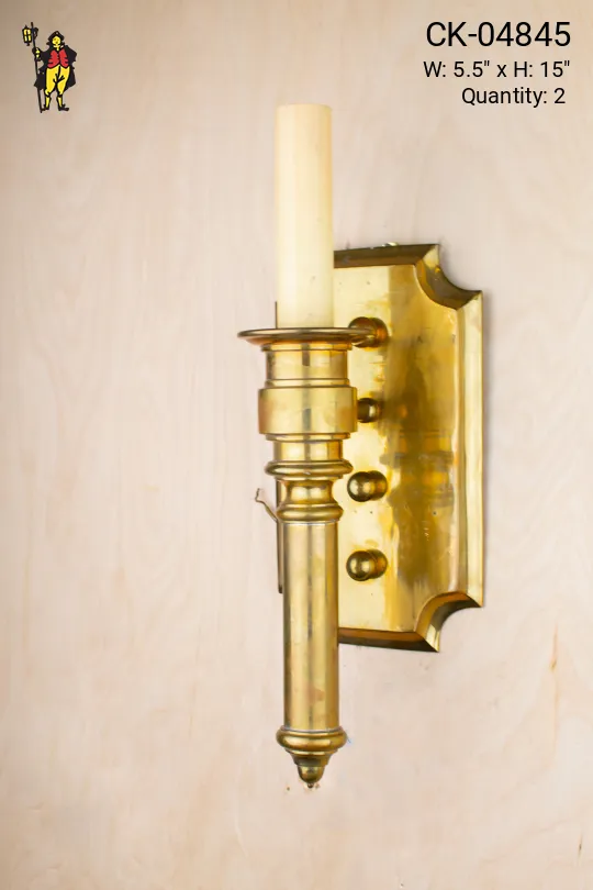 Art Deco Polished Brass Wall Sconce