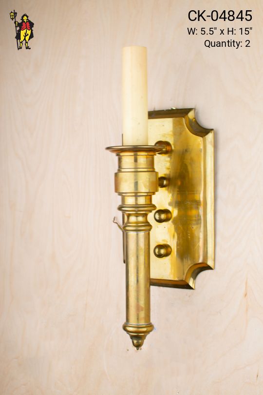 Art Deco Polished Brass Wall Sconce