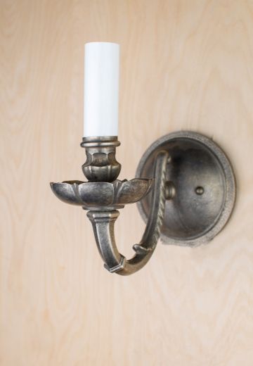 Nickel Single Candle Wall Sconce