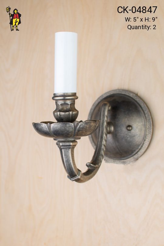 Nickel Single Candle Wall Sconce