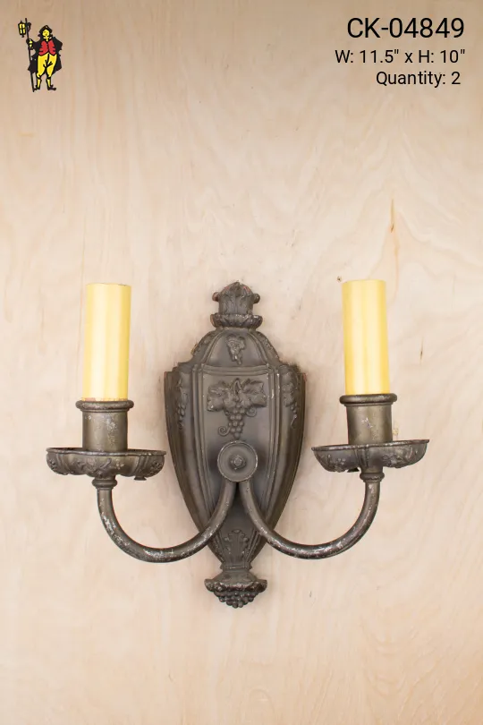 Art Deco Two Candle Wall Sconce