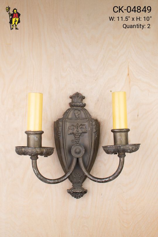 Art Deco Two Candle Wall Sconce