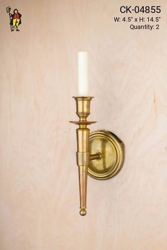 Traditional Brass Single Candle Wall Sconce