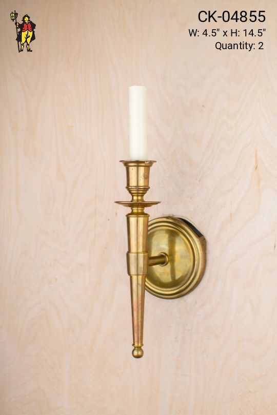 Traditional Brass Single Candle Wall Sconce