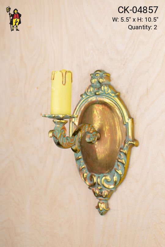 Painted Deco Single Candle Wall Sconce