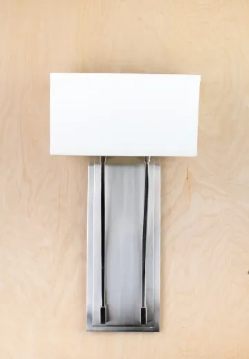 Modern Two Light Wall Sconce w/Fabric Shade