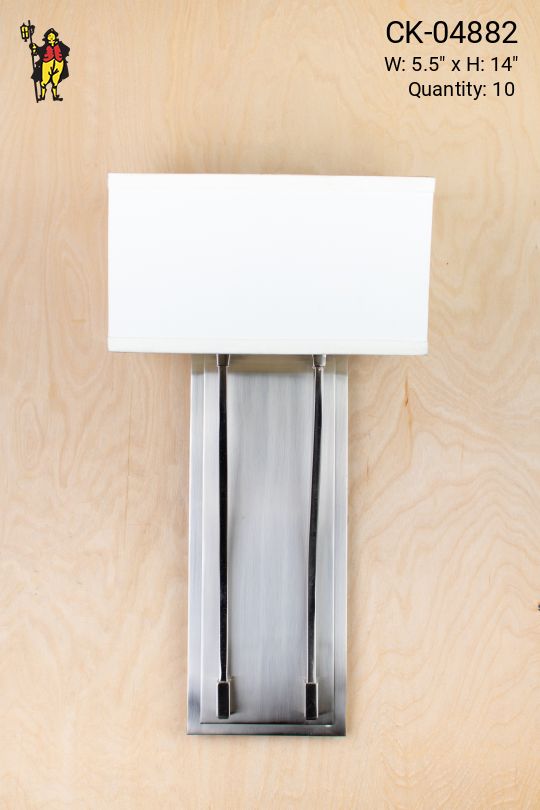 Modern Two Light Wall Sconce w/Fabric Shade