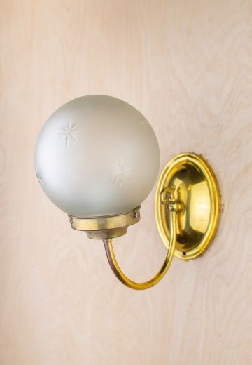 Polished Brass Single Curved Arm Wall Sconce