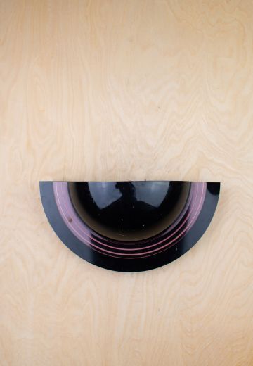 Eighties Black & Pink Bowl Wall Sconce