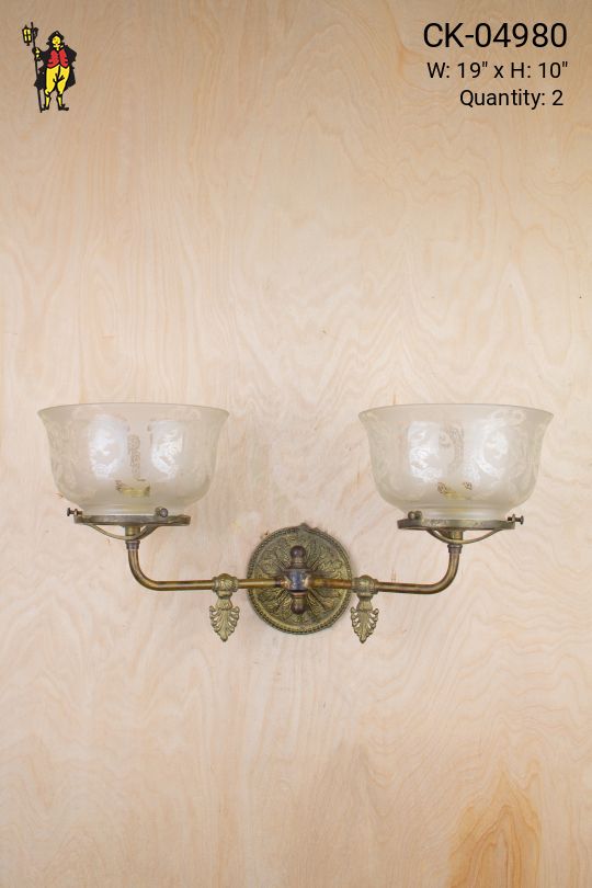 Two Long Arm Oil Style Wall Sconce