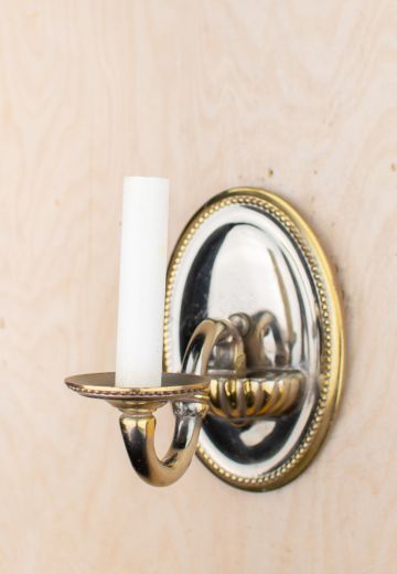 Polished Single Candle Wall Sconce